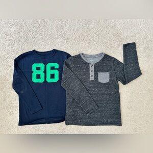 Set of 2 Kids Boys Long Sleeve T-Shirt Size Small 6/7